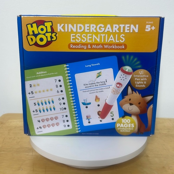 HOT DOTS Kindergarten Essentials Reading and Math Workbook with Interactive Pen - Picture 1 of 4